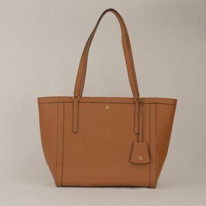 Lauren Ralph Lauren Clare Cross Hatch Leather Slim Tote, Brown